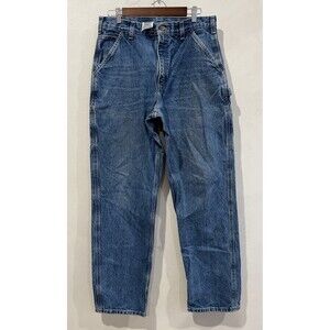 Vintage Carhartt utility logger Cotton Denim Blue jeans Men’s 33 X 34 Straight